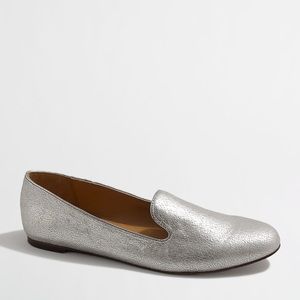 J. Crew Silver Metallic Loafers Size-7